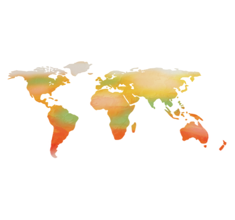 World map vinyl rug in full color - TenStickers