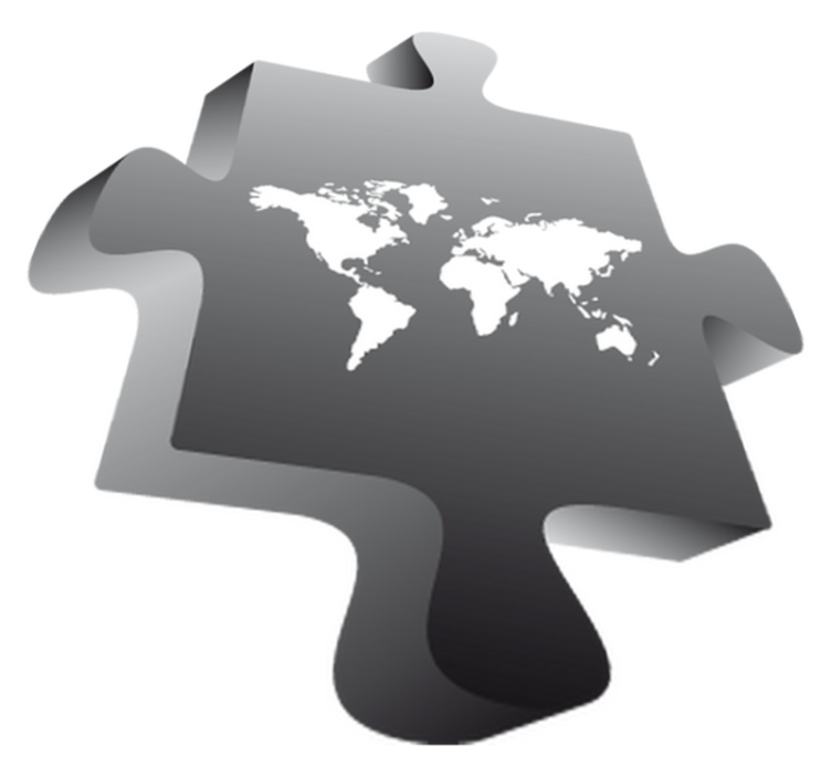 World map vinyl rug puzzle piece design - TenStickers