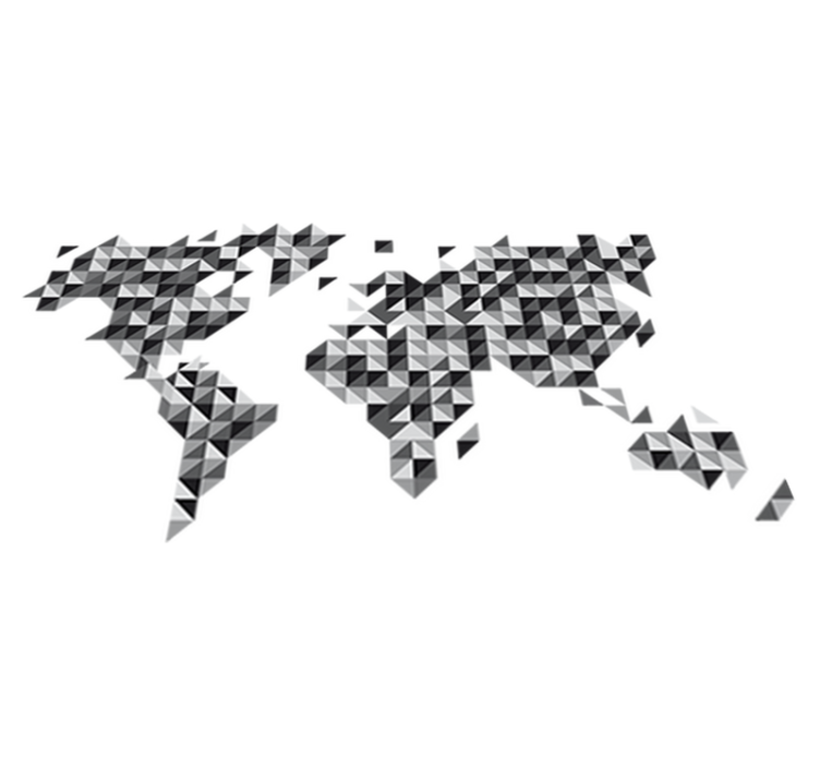 World map vinyl rug gray scale world map vinyl rug - TenStickers