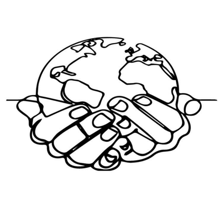 World map vinyl rug minimalist earth - TenStickers