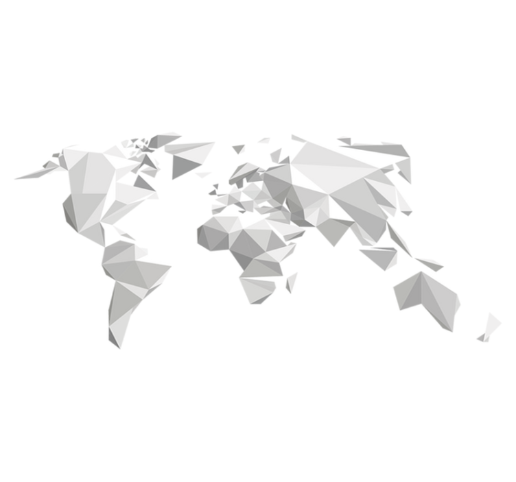 World map vinyl rug origami world map design - TenStickers