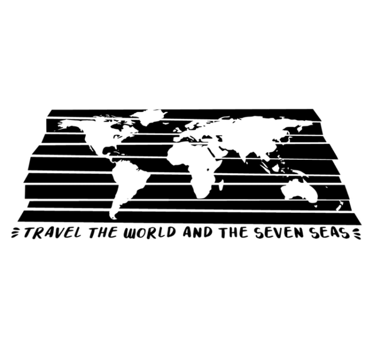 World map vinyl rug explore the globe - TenStickers