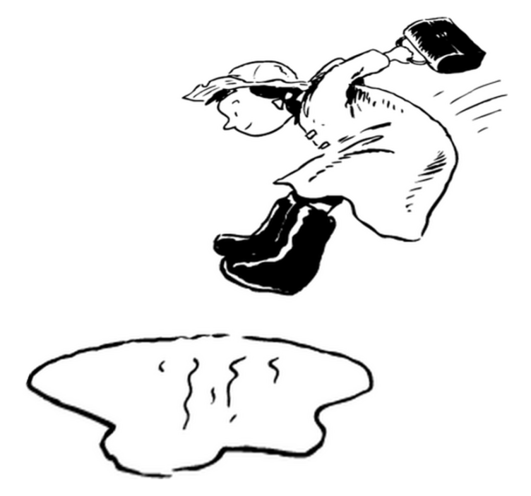 Kids vinyl rug jumping in the puddle - TenStickers