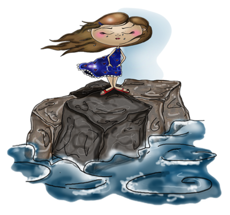 Kids vinyl rug girl by the sea - TenStickers