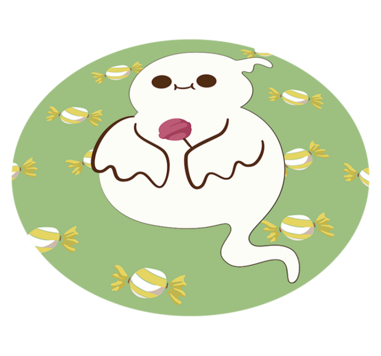 Kids vinyl rug fun ghost for children - TenStickers