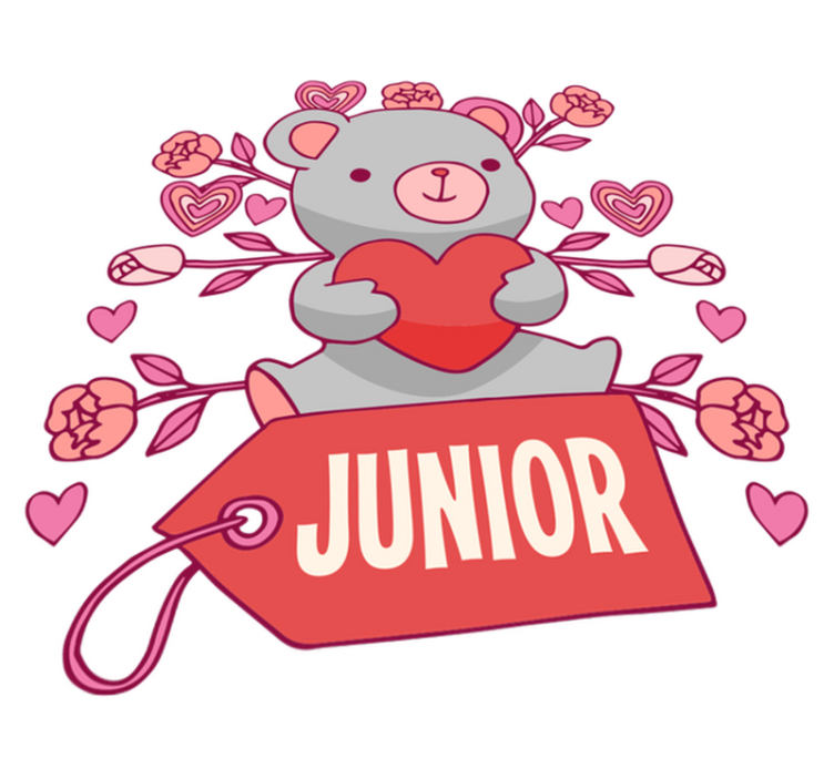 Kids vinyl rug bear heart and name - TenStickers