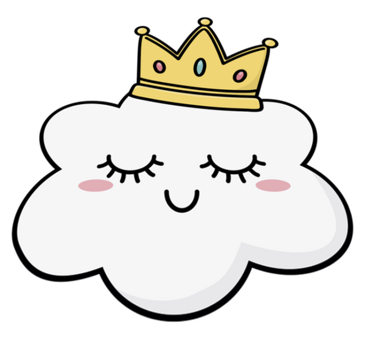 Kids vinyl rug crowned clouds design - TenStickers