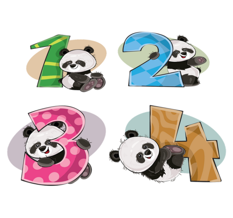 Kids vinyl rug with 4 pandas - TenStickers