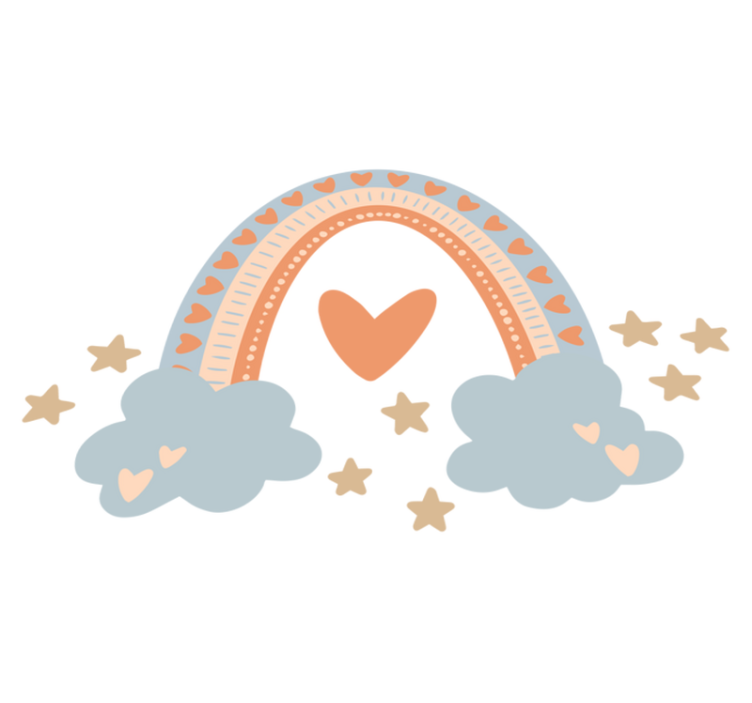 Kids vinyl rug in pastel rainbow colors - TenStickers