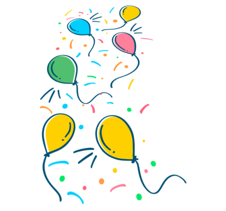 Kids vinyl rug with confetti balloon design - TenStickers