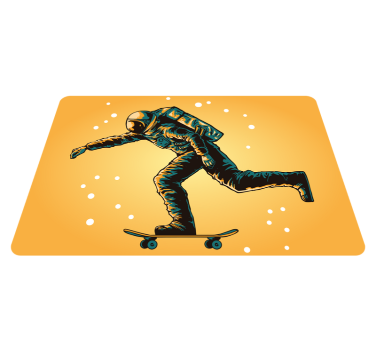Kids vinyl rug astronaut skateboarding - TenStickers