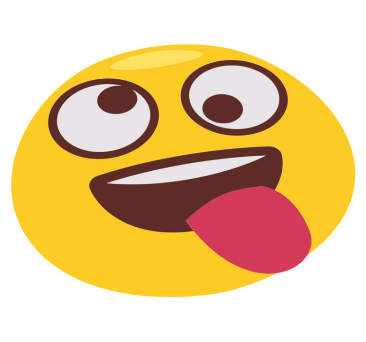 Kids vinyl rug playful emoji face - TenStickers