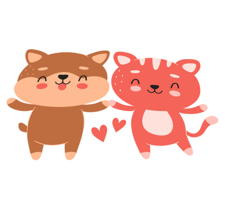 Kids vinyl rug dog friendship badge - TenStickers