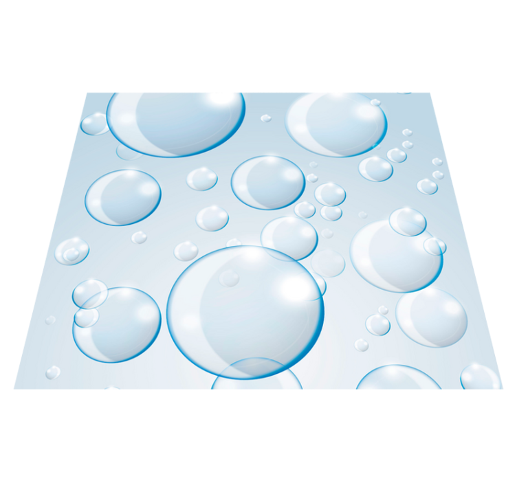 Bathroom vinyl rug with spherical bubbles design - TenStickers