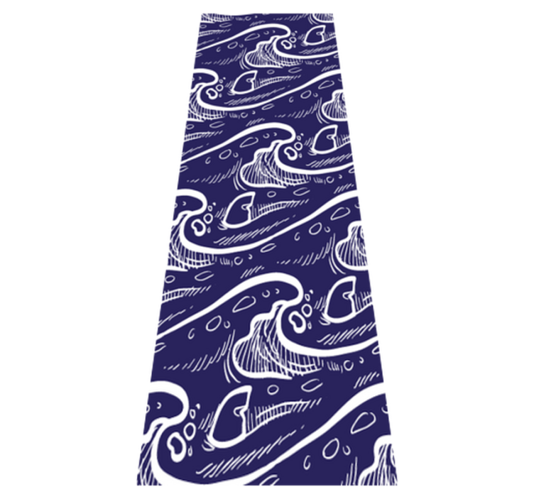 Bathroom vinyl rug with blue wave pattern - TenStickers