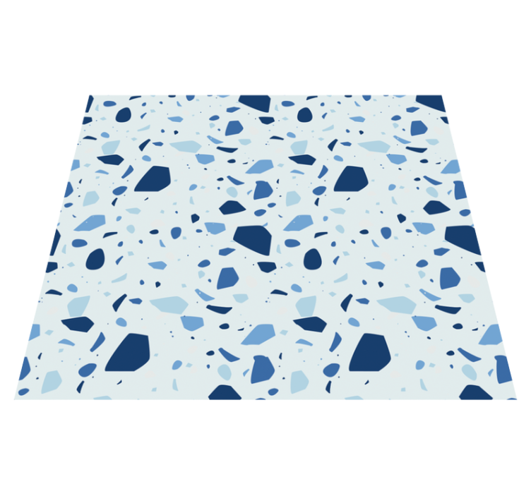 Bathroom vinyl rug in blue terrazzo design - TenStickers
