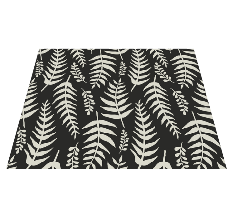 Bathroom vinyl rug with black ferns design - TenStickers