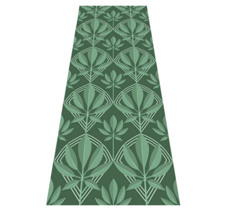 Bathroom vinyl rug art deco small bottle green leaves - TenStickers