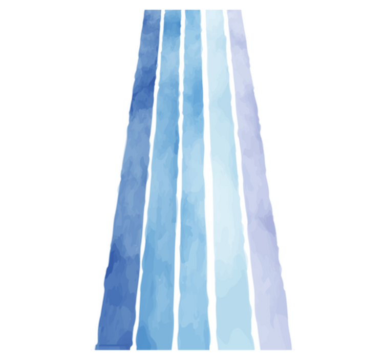 Bathroom vinyl rug with blue watercolor lines pattern - TenStickers