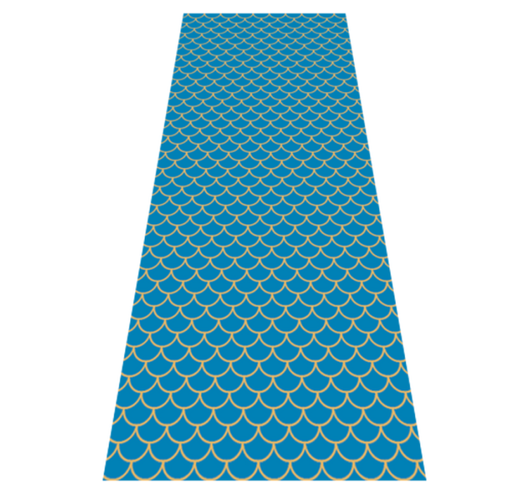Bathroom vinyl rug with blue fish scales pattern - TenStickers