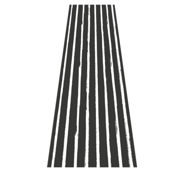 Bathroom vinyl rug with modern black and white lines - TenStickers