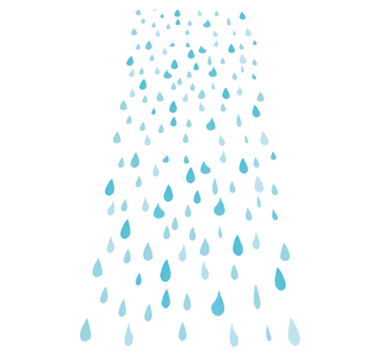 Bathroom vinyl rug in blue watercolor drops - TenStickers