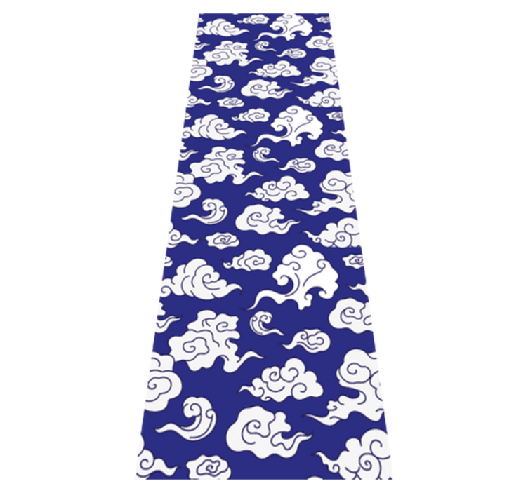 Bathroom vinyl rug with white clouds on blue - TenStickers