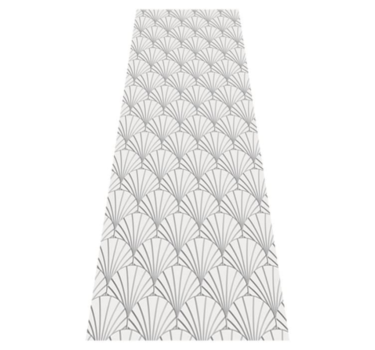 Bathroom vinyl rug with art deco white shells pattern - TenStickers