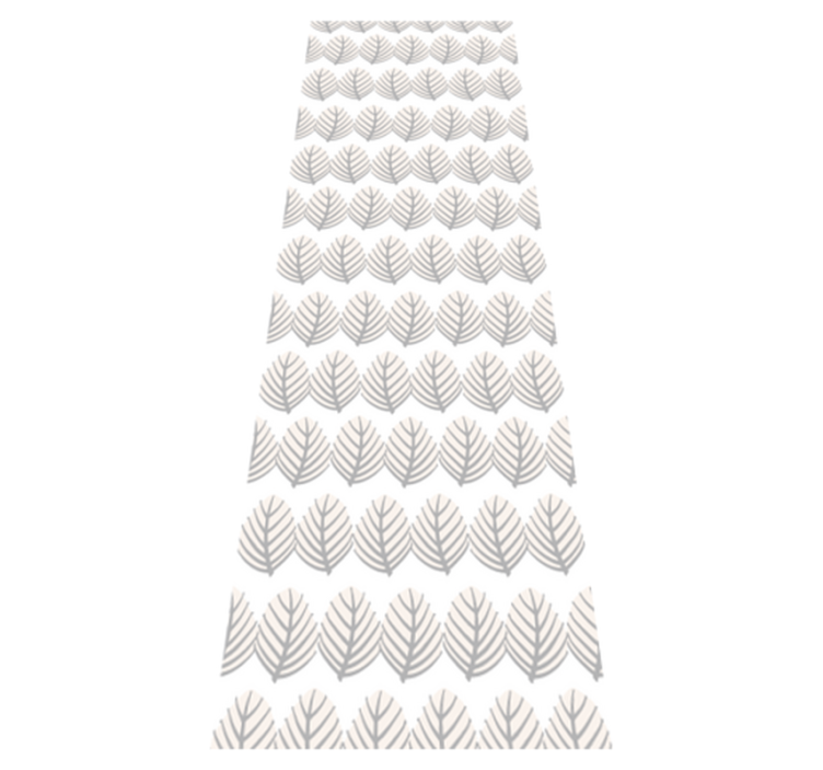 Bathroom vinyl rug with grey leaf pattern - TenStickers