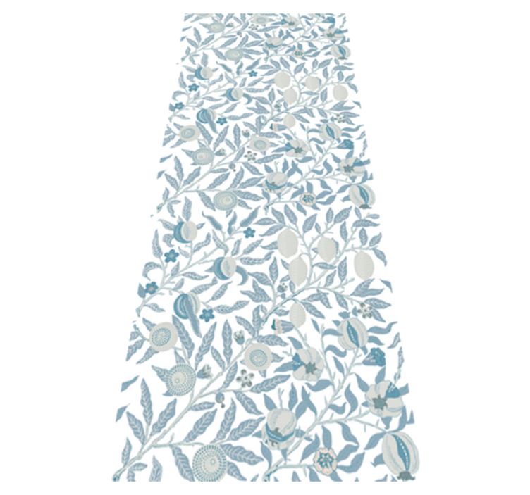 Bathroom vinyl rug in blue floral victorian style - TenStickers