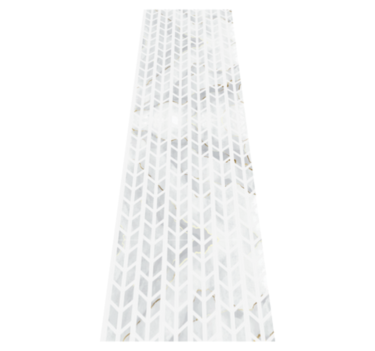 Bathroom vinyl rug with small gold marble tiles - TenStickers