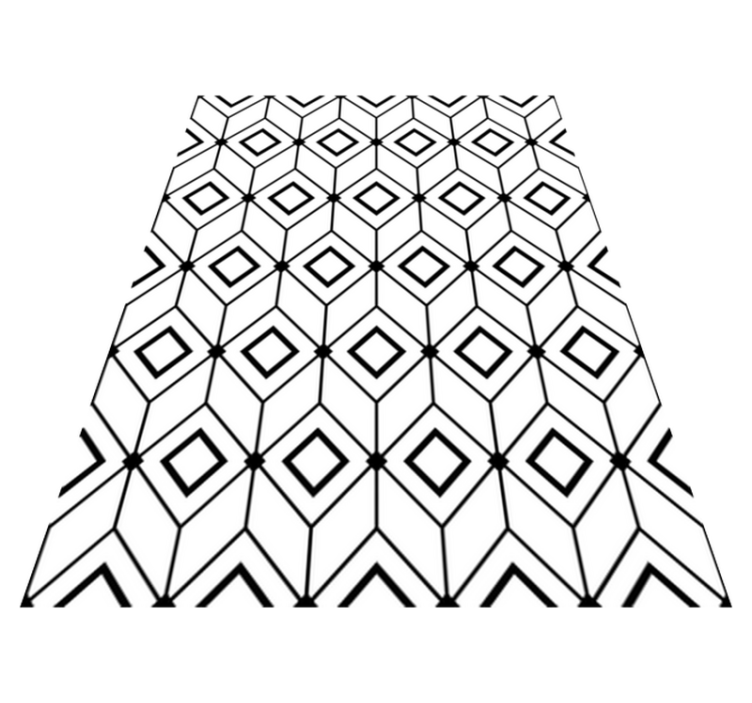 Geometric vinyl rug with modern diamond design - TenStickers