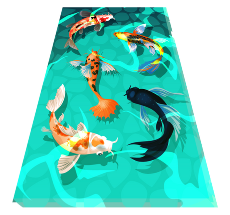 Bathroom vinyl rug koi shower - TenStickers