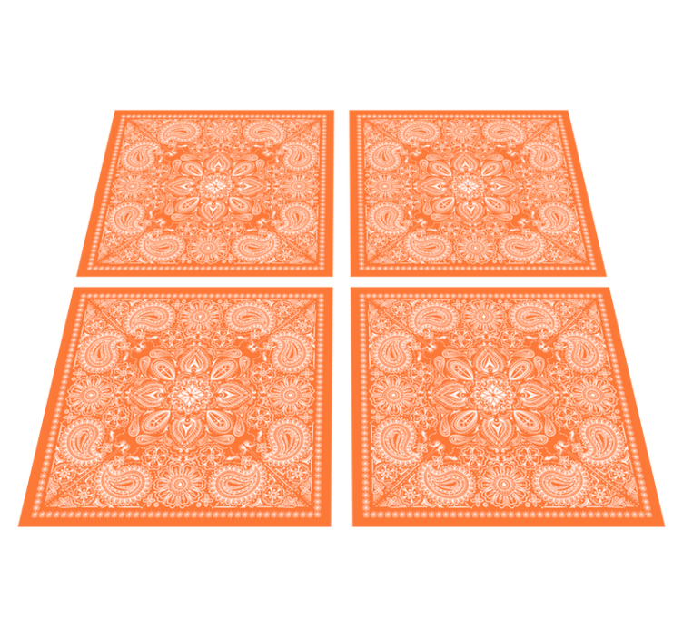 Bathroom vinyl rug paisley tile design - TenStickers