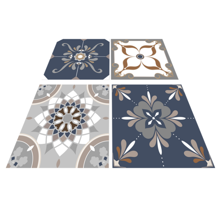 Classic flowers bathroom vinyl rug - TenStickers