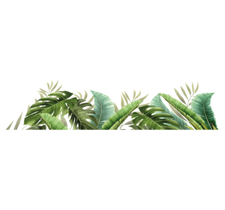 Tropical plants bathroom vinyl rug - TenStickers