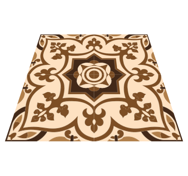 Bathroom vinyl rug with brown spanish tile design - TenStickers