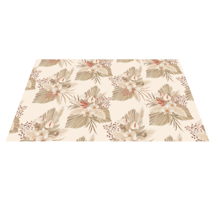 Dried flower and pampas grass bathroom vinyl rug - TenStickers