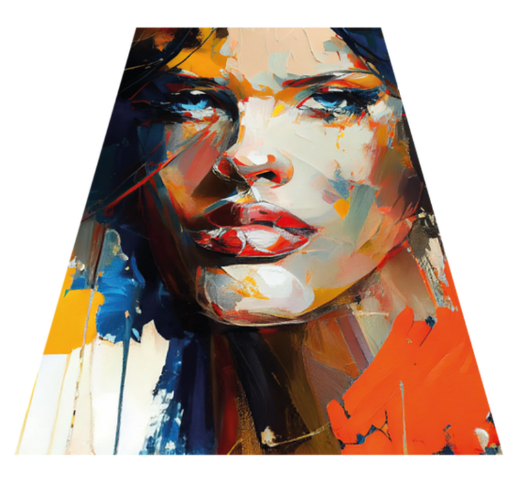 Colorful face painting bathroom vinyl rug - TenStickers