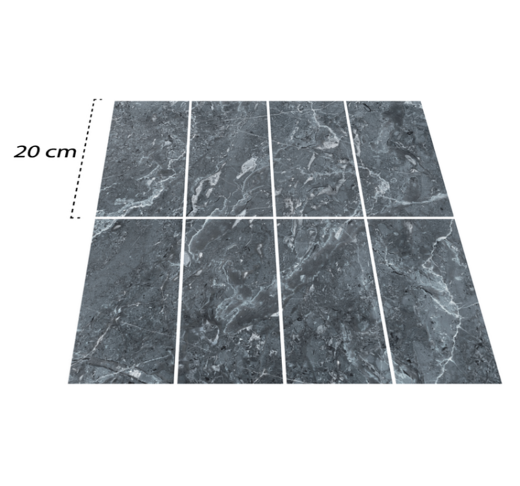 Bathroom vinyl rug gray marble tiles - TenStickers