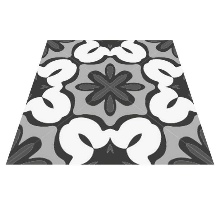 Bathroom vinyl rug in hydraulic gray gracia style - TenStickers