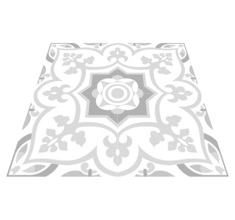 Bathroom vinyl rug in moroccan gray tile design - TenStickers