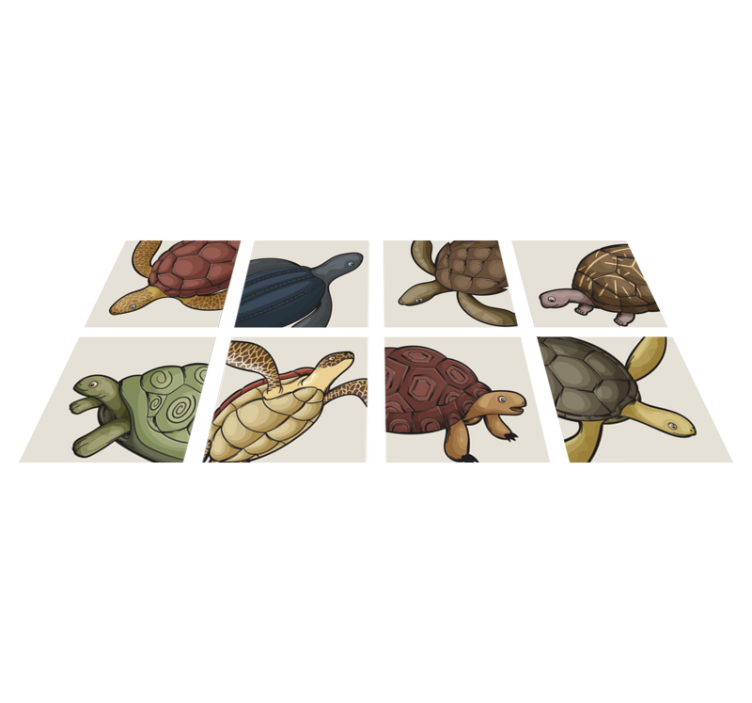 Bathroom vinyl rug with turtle tile design - TenStickers