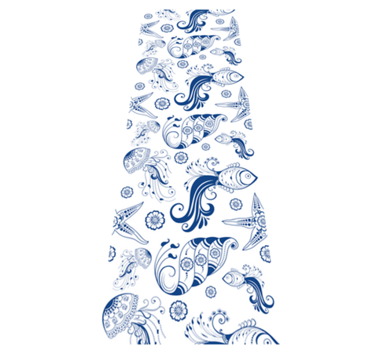 Bathroom vinyl rug ornamental sea life design - TenStickers