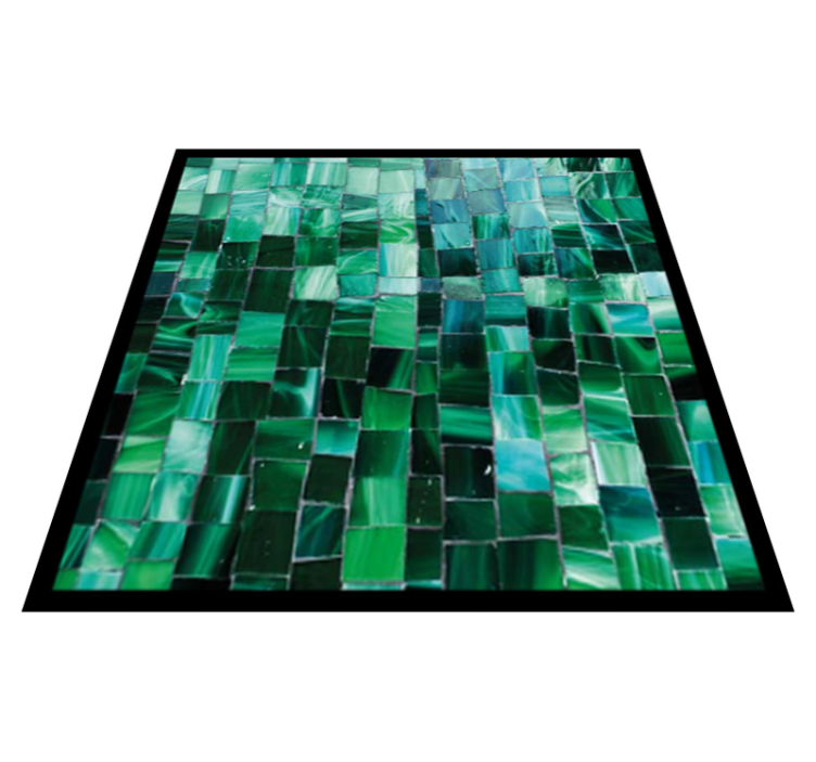 Bathroom vinyl rug in gradient green mosaic tile - TenStickers