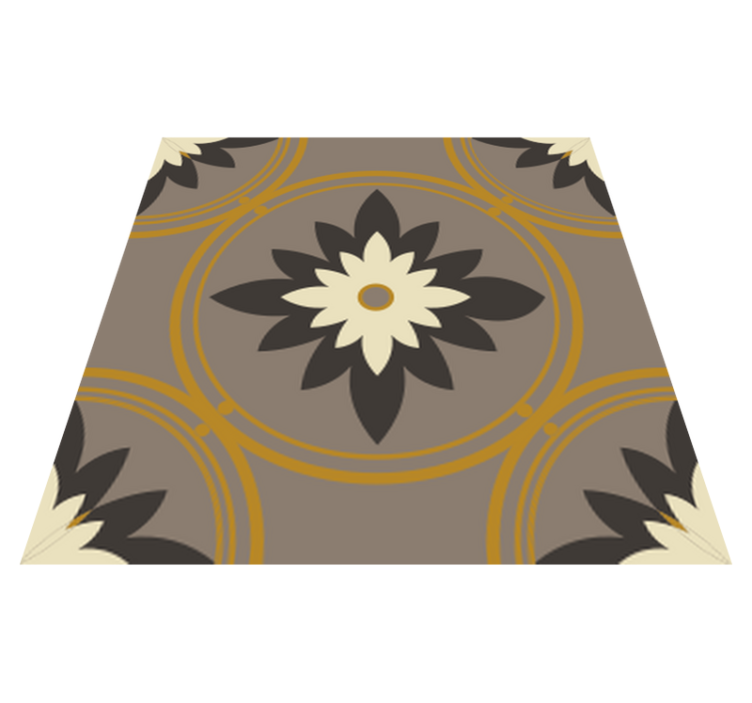 Bathroom vinyl rug in hydraulic brown cement design - TenStickers