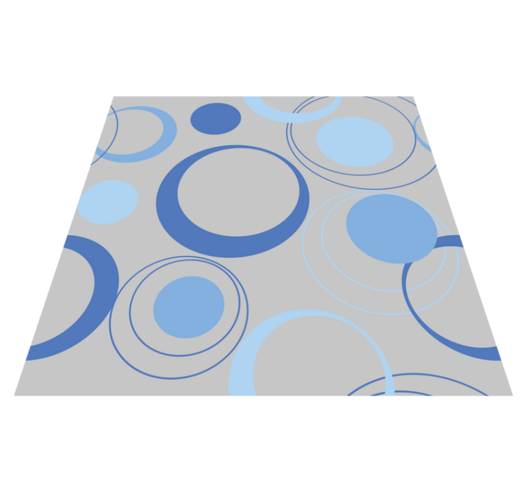 Bathroom vinyl rug in minimal blue bubbles - TenStickers