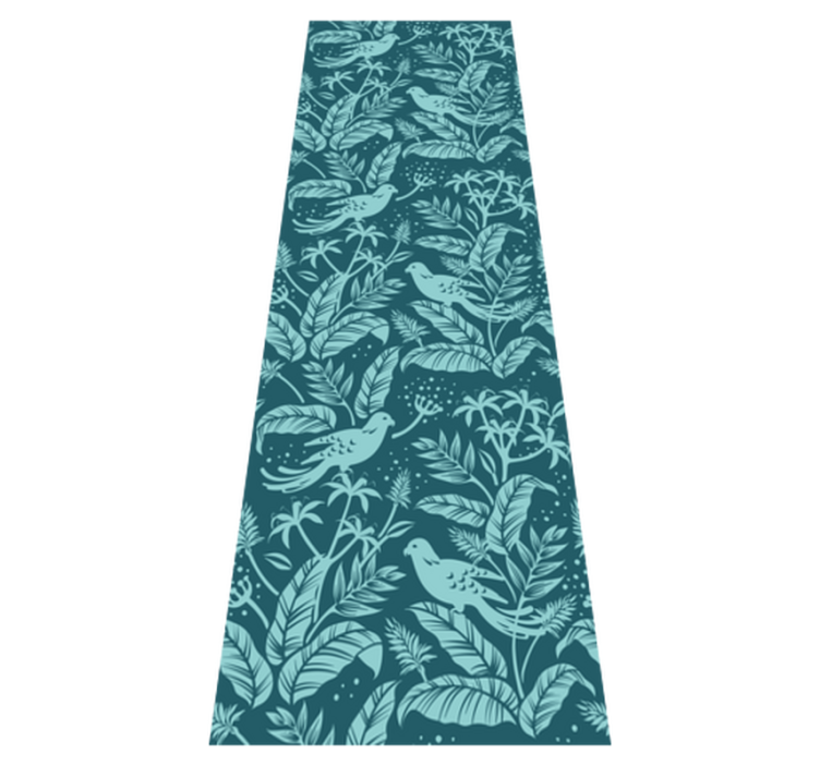 Turquoise flying birds bathroom vinyl rug - TenStickers