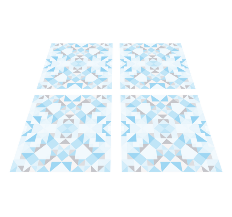 Bathroom vinyl rug with vintage blue grey tiles - TenStickers