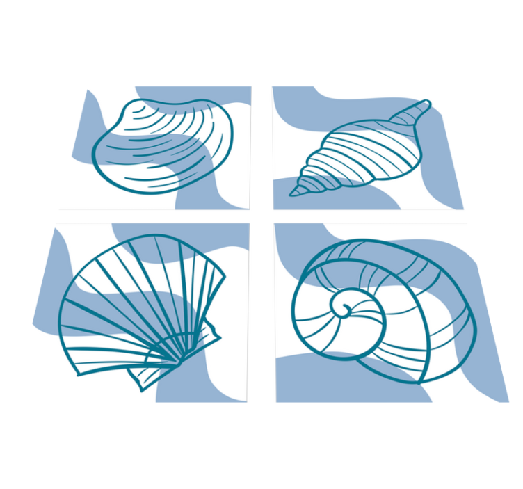 Bathroom vinyl rug with seashell patterns - TenStickers